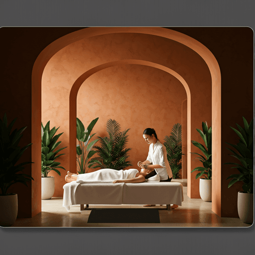 A serene massage treatment at Deo Juvante