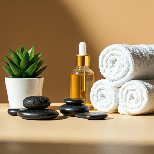 Spa essentials — hot stones, aromatic oils and soft towels